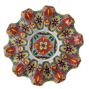 Prepara Taco Carousel Melamine Serving Tray Talavera Floral Pattern 12 inch 10
